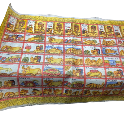 2 Traditional Kamasan Palinangan Calendar Balinese Painting On Cloth