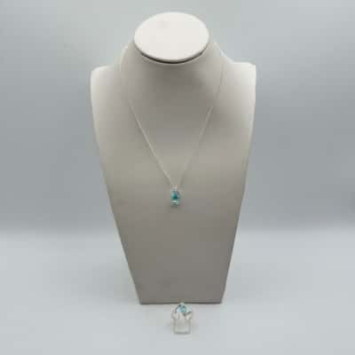   Natalyia V Collister Light Blue & Clear Stone Necklace & Ring Set