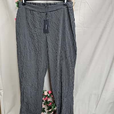 Womens Vero Moda Black/White Check Pants Size L RRP $69.95