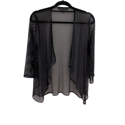 Paula Ryan Womens  Size M Fine Mesh Cardigan Black  NWOT 