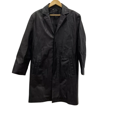 Politix Mens Size L Genuine Leather Jacket Black  