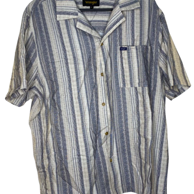 Wrangler Mens  Size L Polo Shirt Blue / Off White 