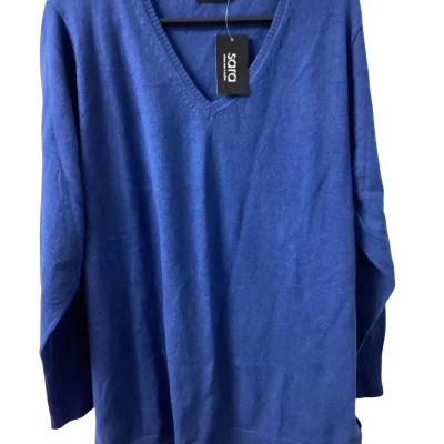 Sara Womens  Size XXL V-Neck Jumper Blue 