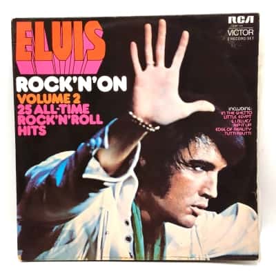 12" Vinyl Double Gatefold Album Elvis Presley – Rock 'N' On Volume 2 25 All-Time Rock 'N' Roll Hits Released 1974