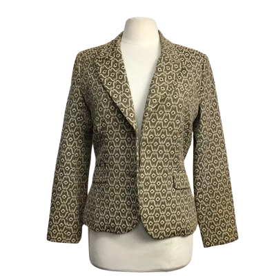  Rodney Clark Womens  Size 10 Vintage Patterned Blazer 