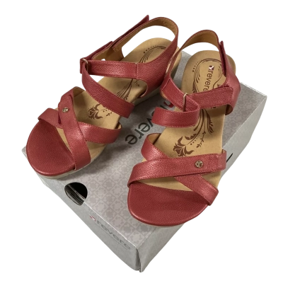 Revere ‘Casablanca’ Ruby Metallic Wedged Sandals Size US 9 IN BOX