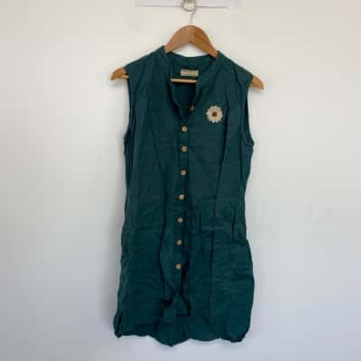 Tree of Life Green Sleeveless Mini Dress  Size L / M 