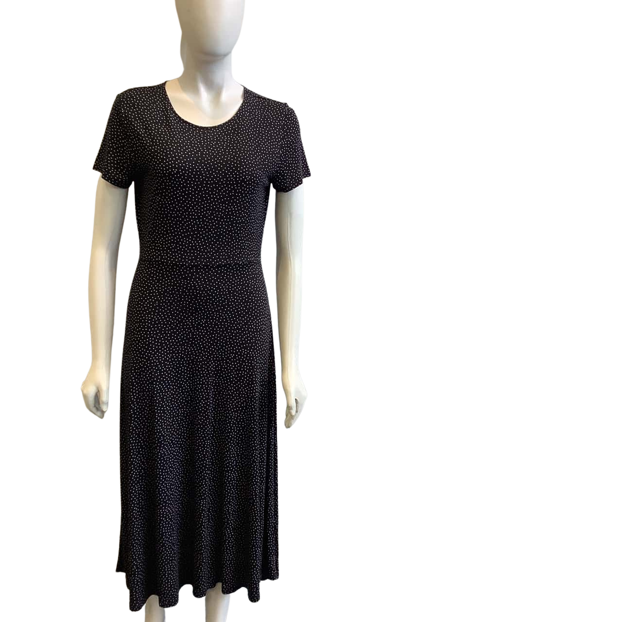 Sportsgirl Women's Size S Short Sleeve Maxi Dress Black & White Polka Dot