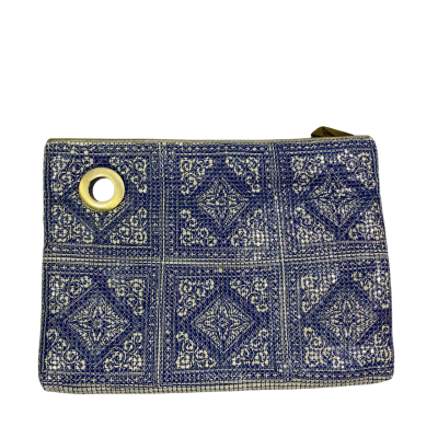 C.A.M Womens Clutch Blue/Cream Purse