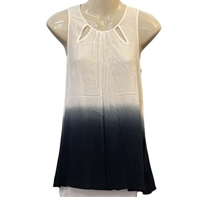 Cue Womens Size 8 Sleeveless/Tank Top Navy Blue/Off White
