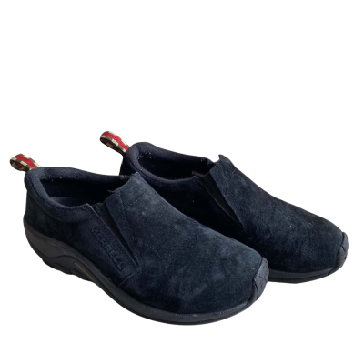 Merrell Mens Size US 8 Black 'Jungle Moc' Suede Slip On Shoes  