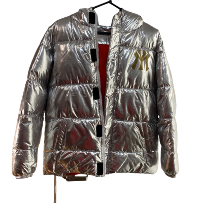 Sen Li Lang Vogue Style Silver Reflector Puffer Jacket 