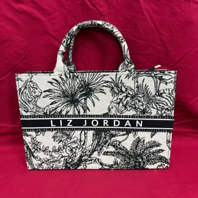 Liz Jordan Women's Handbag Black  / White Print 