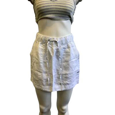 BNWT D-Luxe Women's Size XS Linen Mini Skirt White 