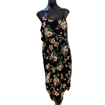 Ally Fashion Womens  Size 16 Casual Dress Black  / Floral 