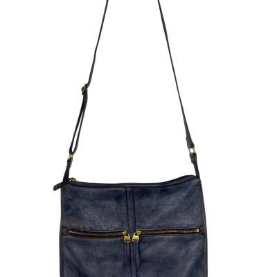 Fossil Womens Cross Body Bag Gold / Navy Blue 