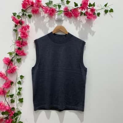 Country Road Womens  Size XL Sleeveless Knit Top Carbon Marle