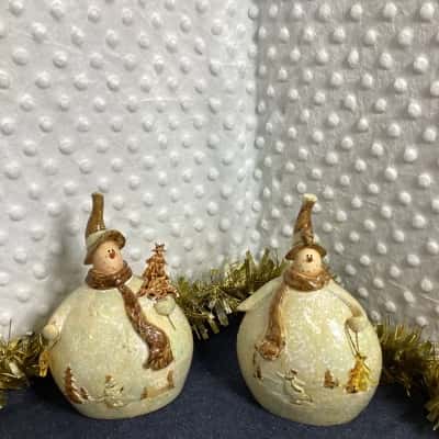 Unique Snowman Ornaments - pair