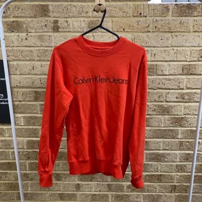 Calvin Klein Jeans orange crew neck Size S 