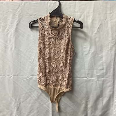Truly Madly Deeply Womens  Size 10 Bodysuit Beige J