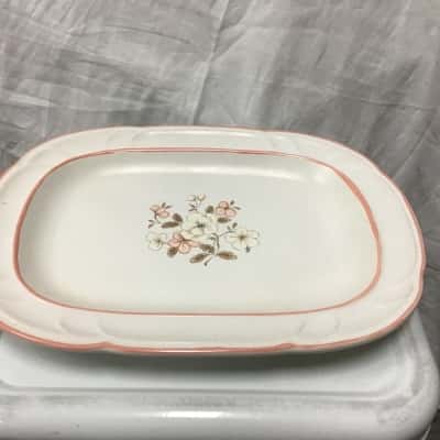 Countryware genuine stoneware peachwood 12” Oval Platter