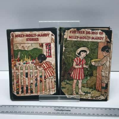Vintage 1940s Milly-Molly-Mandy Hardcover Pair Joyce Lankester Brisley Australian Edition