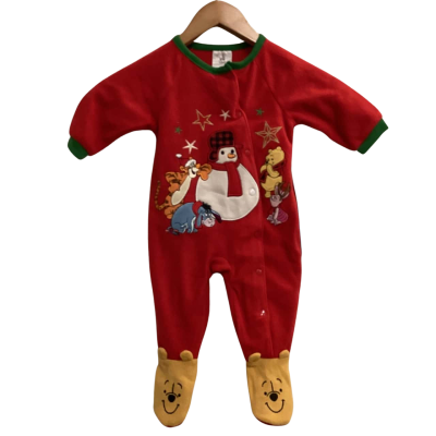 Disney Kids  Size 0 6-9 Months Christmas Jumpsuit Red 