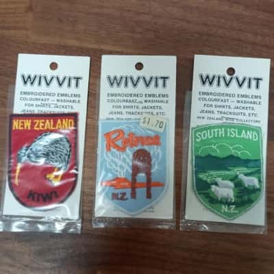 3 x Vintage Iron On / Sew On Badges / Patches - New Zealand