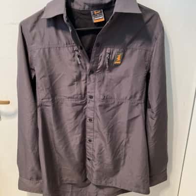  Spika Mens  Size S Long Sleeve Shirt Grey / Orange 