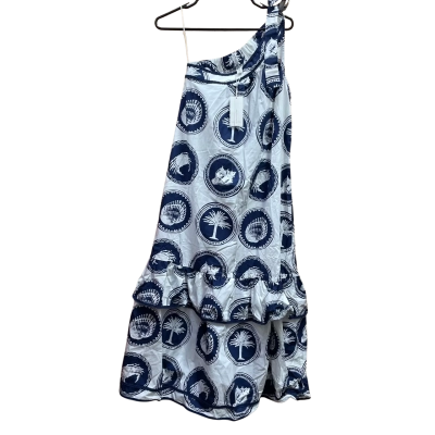 Adorne Me Womens  Size 10 Maxi Dress / Off The Shoulder Dress Blue / White 