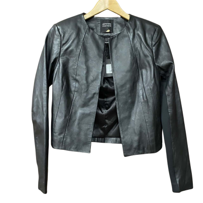 BNWT Portmans Womens Size 10 Black Leather Jacket   