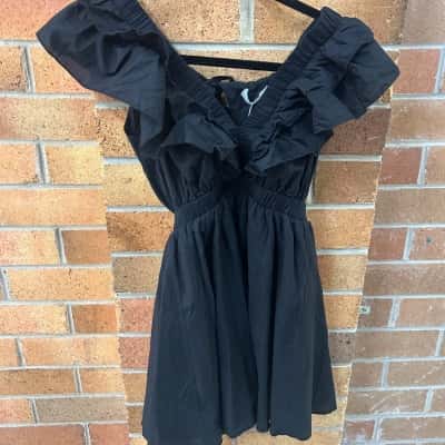 Minx & Moss Womens  Size 8 Mini Dress Black Frill   