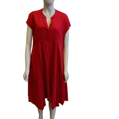W.Lane Women's Size 10 Linen Blend Short Sleeved Midi Dress Watermelon 