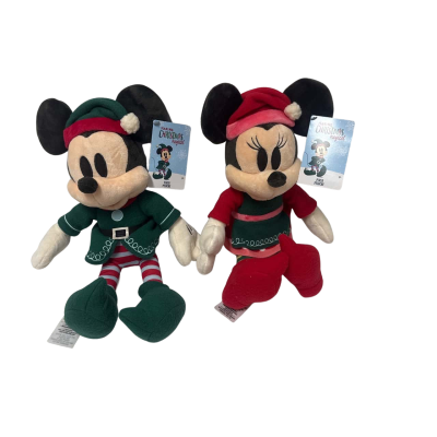 BNWT Minnie and Mickey Mouse in Christmas outfits