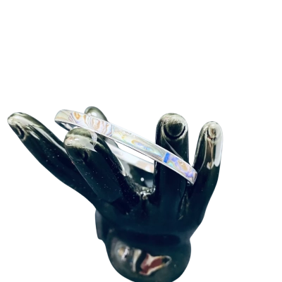  Womens Bangle Silver toned with Paua Shell