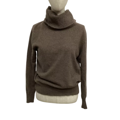Uniqlo Cashmere  Size 10 Turtleneck Jumper Brown 