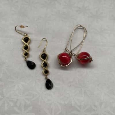 Two Pair Bargain Buy - Women’s Pretty Dangle Pierced Earrings