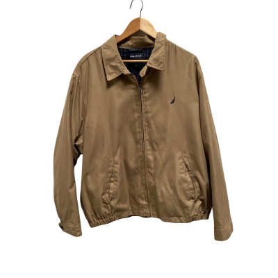 Nautica Mens  Size XL Front Zipper Beige 