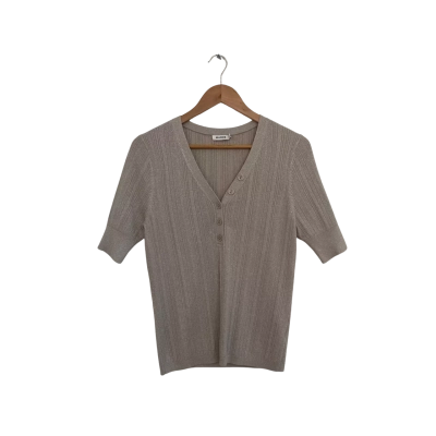 Marcs Womens  Size L Button Down Top / Short Sleeve Top Grey / Silver 