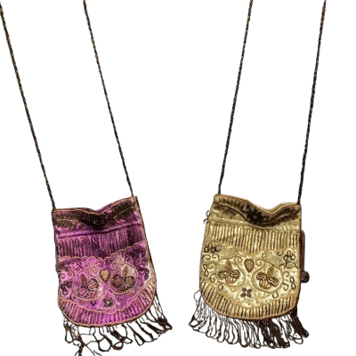  Womens Cross Body Bag Gold / Multicoloured / Purple 