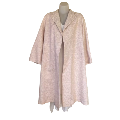 VINTAGE** Pink Apricot and White Open Evening Coat.  