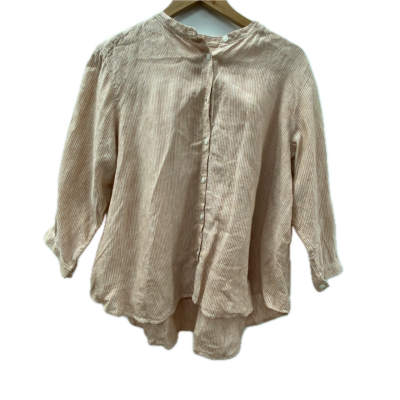  Muji Womens  Size M Button Up Top Peach 