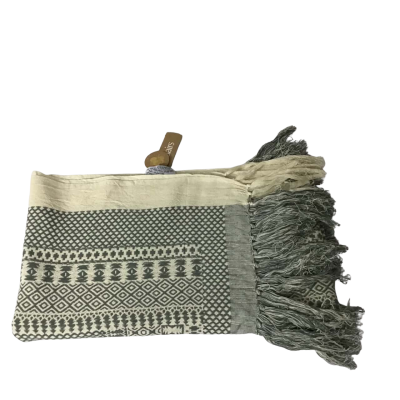 Adairs Natural / Forest Pattern Agra Throw (new)