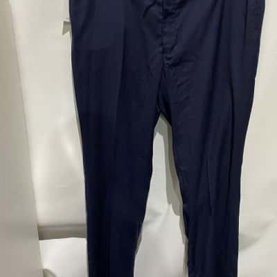 VAN HEUSEN Dress Pants Mens  Size 107ST in Navy Blue with slim grey micro dot