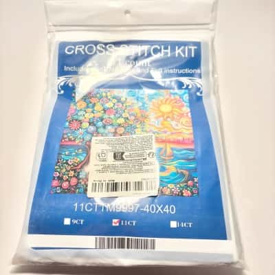 vibrant 11-count stamped cross stitch kit