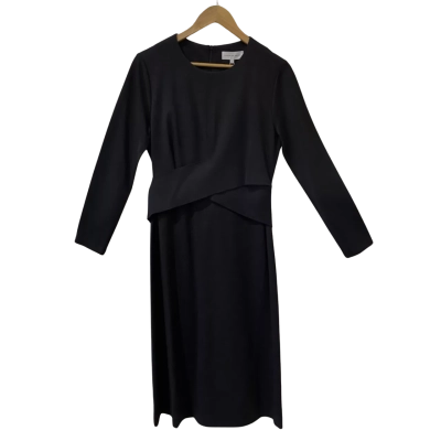 Veronika Maine Womens  Size L Long Sleeve Dress Dark Grey/Black