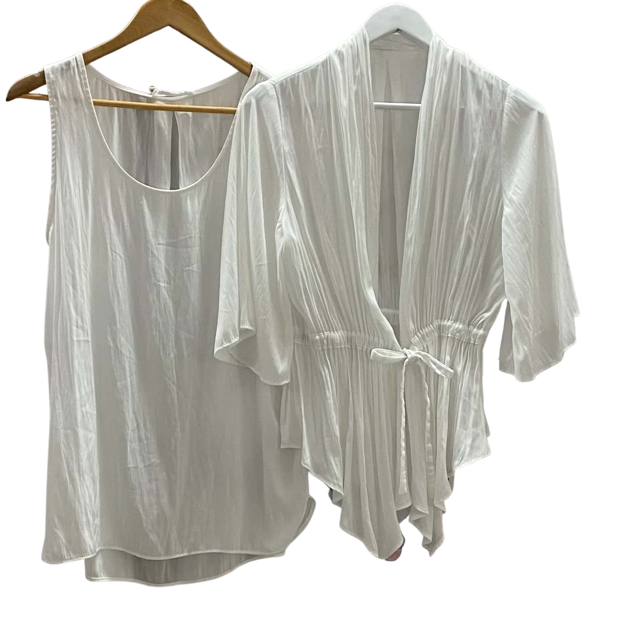 LayerD Womens Size 10 Cream Draw String Jacket and Cami(s)