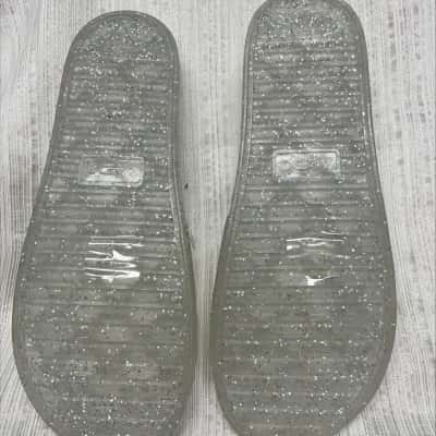 ALDO Womens  Size US 8 Flats Clear with sparkly glitter pattern *RRP $199