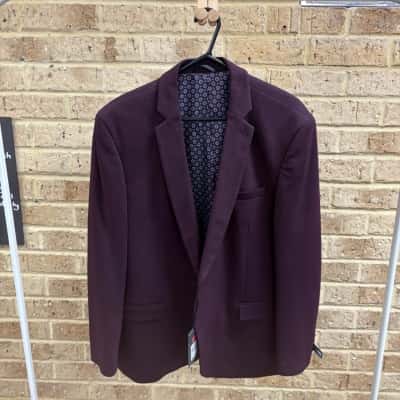 Johnny Bigg Mens wine Milton textured stretch blazer Size 46 