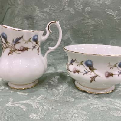 Vintage Royal Albert Brigadoon Creamer & Open Sugar Bowl Set- Made in England
